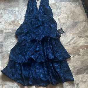 Lulu's Midnight Blue Tiered Midi Dress